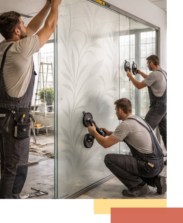 Стеклянные перегородки с рисунком на заказ в Ивантеевке