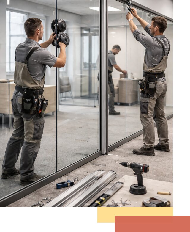 Стеклянные офисные перегородки под ключ в Ивантеевке