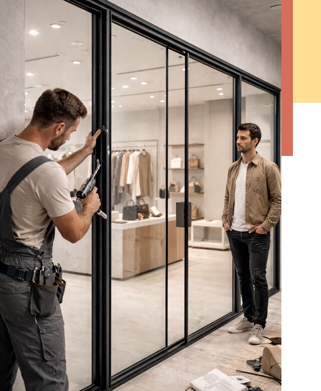 Стеклянные перегородки для магазинов в Ивантеевке от 8435 руб. под ключ | ОТДЕЛОЧНИК-Внт