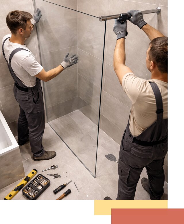 Стеклянные перегородки для душа в Ивантеевке — изготовление и монтаж