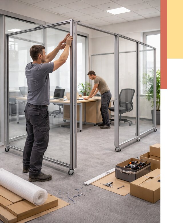 Мобильные офисные перегородки в Ивантеевке от 12859 руб. — установка под ключ | ОТДЕЛОЧНИК-Внт