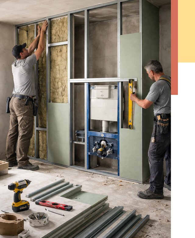 Установка сантехнических перегородок в Ивантеевке от 8744 руб. | ОТДЕЛОЧНИК-Внт