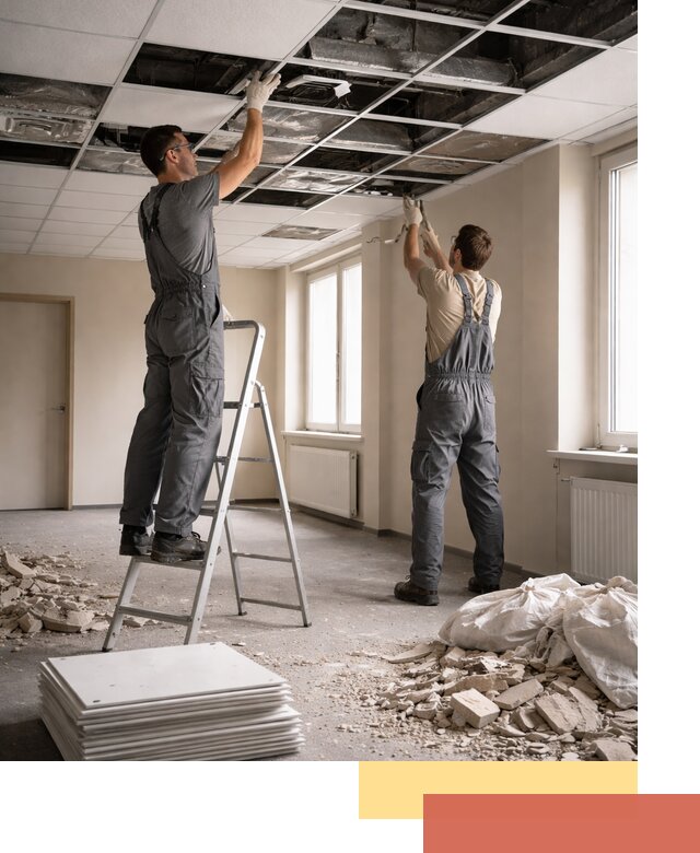 Демонтаж потолков Армстронг профессионально в Ивантеевке