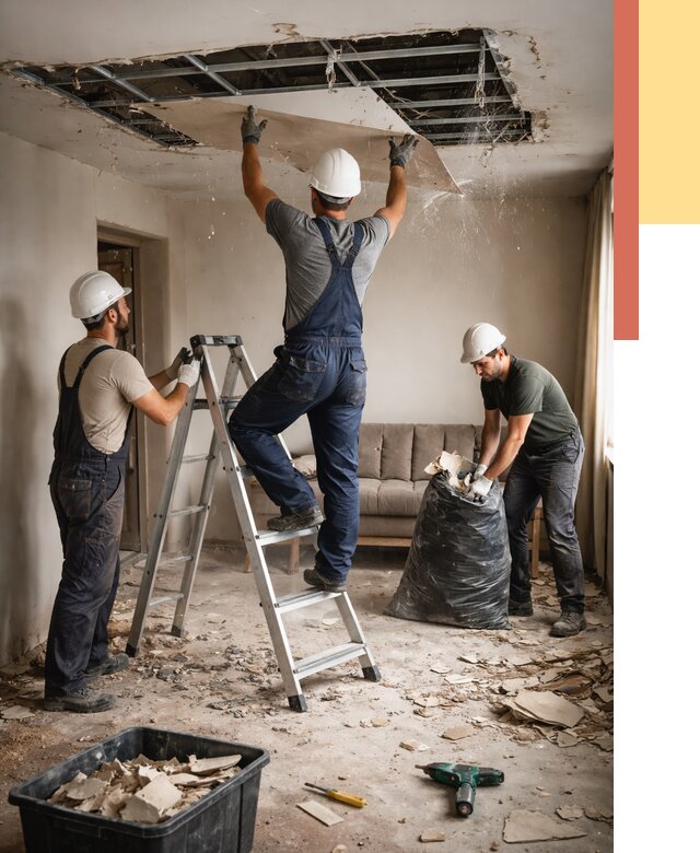 Демонтаж гипсокартонного потолка в Ивантеевке от 432 руб. за м2 — ОТДЕЛОЧНИК-Внт