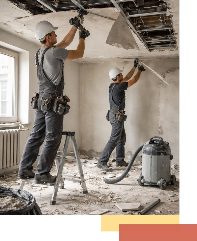 Демонтаж гипсокартонного потолка в Ивантеевке быстро и аккуратно