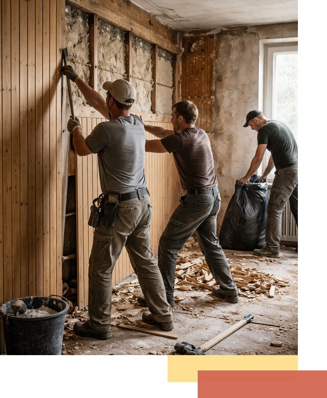 Демонтаж вагонки и вывоз материалов в Ивантеевке