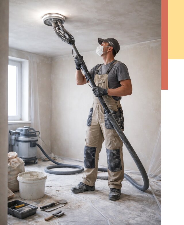 Шлифовка потолка в Ивантеевке от 3600 руб. — услуги шлифования потолка | ОТДЕЛОЧНИК-Внт