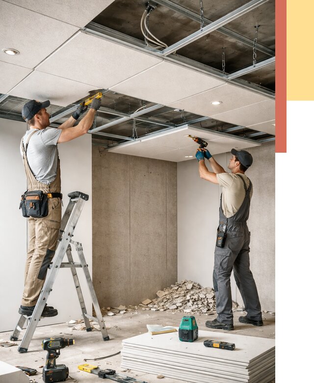 Монтаж акустического потолка в Ивантеевке от 6687 руб/м2 — быстро и недорого | ОТДЕЛОЧНИК-Внт