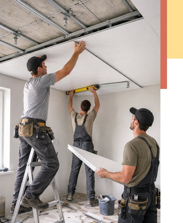 Монтаж потолка из ПВХ панелей в Ивантеевке от 3600 руб./м2 — быстро и недорого | ОТДЕЛОЧНИК-Внт