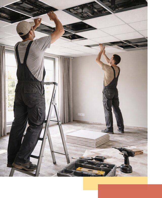 Замена плит подвесного потолка в Ивантеевке быстро и качественно