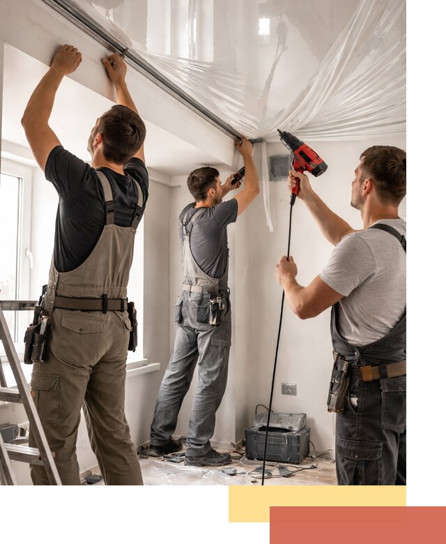 Монтаж глянцевого натяжного потолка в Ивантеевке быстро и качественно