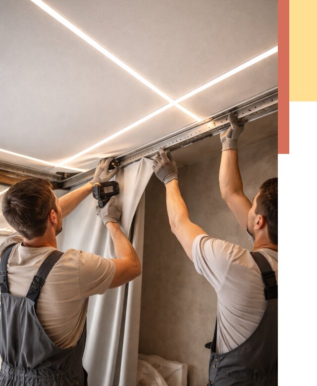 Монтаж натяжного потолка со световыми линиями в Ивантеевке от 1234 руб. | ОТДЕЛОЧНИК-Внт