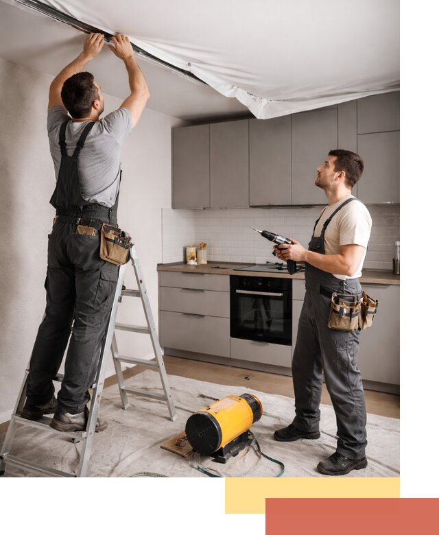 Монтаж натяжного потолка на кухне в Ивантеевке