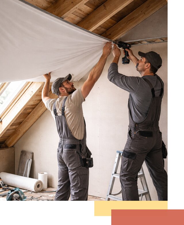 Монтаж натяжного потолка в мансарде в Ивантеевке