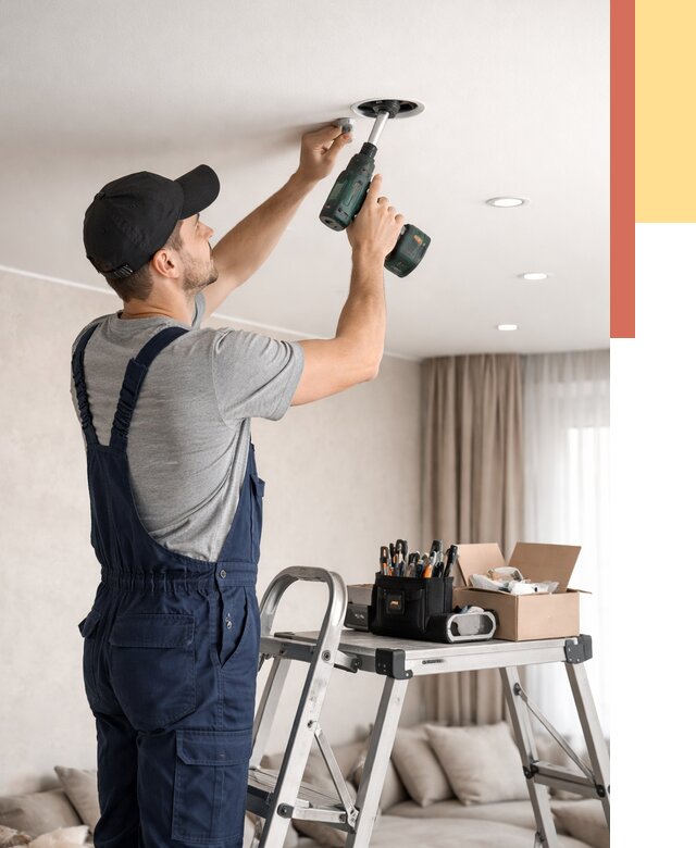 Установка и монтаж точечных светильников в натяжной потолок в Ивантеевке от 1852 руб. | ОТДЕЛОЧНИК-Внт