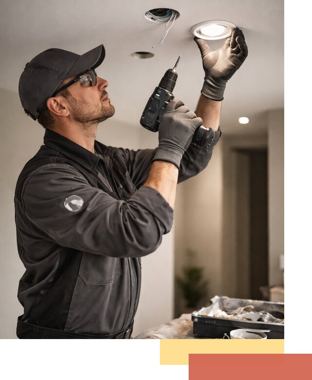 Установка точечных светильников в натяжной потолок в Ивантеевке