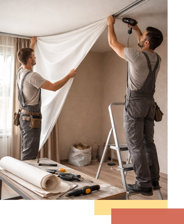 Замена полотна натяжного потолка в Ивантеевке быстро и качественно