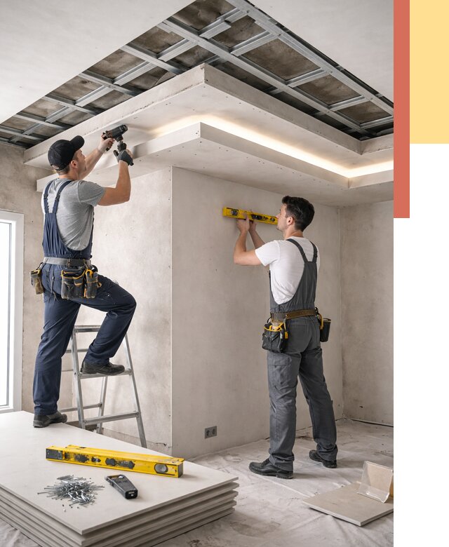 Двухуровневый потолок из гипсокартона в Ивантеевке от 1492 руб. под ключ | ОТДЕЛОЧНИК-Внт