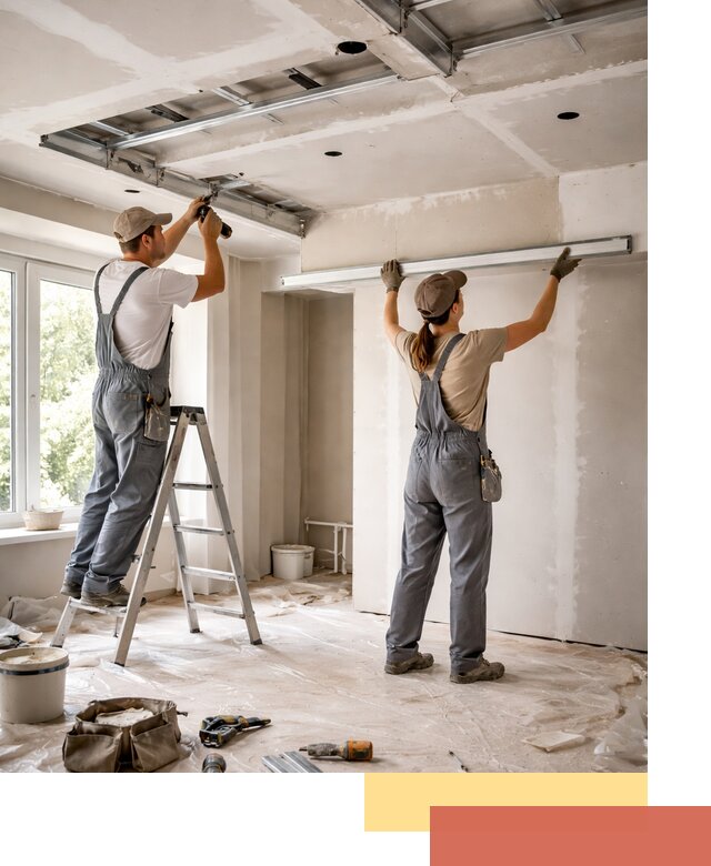 Монтаж многоуровневого потолка из гипсокартона в Ивантеевке