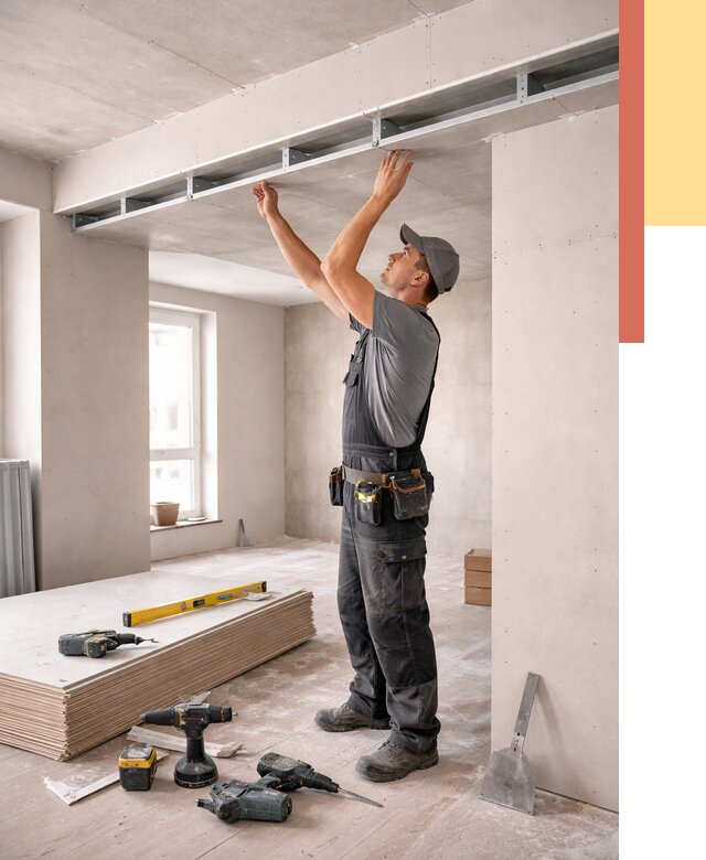 Потолок из гипсокартона с нишей в Ивантеевке от 1286 руб. под ключ | ОТДЕЛОЧНИК-Внт