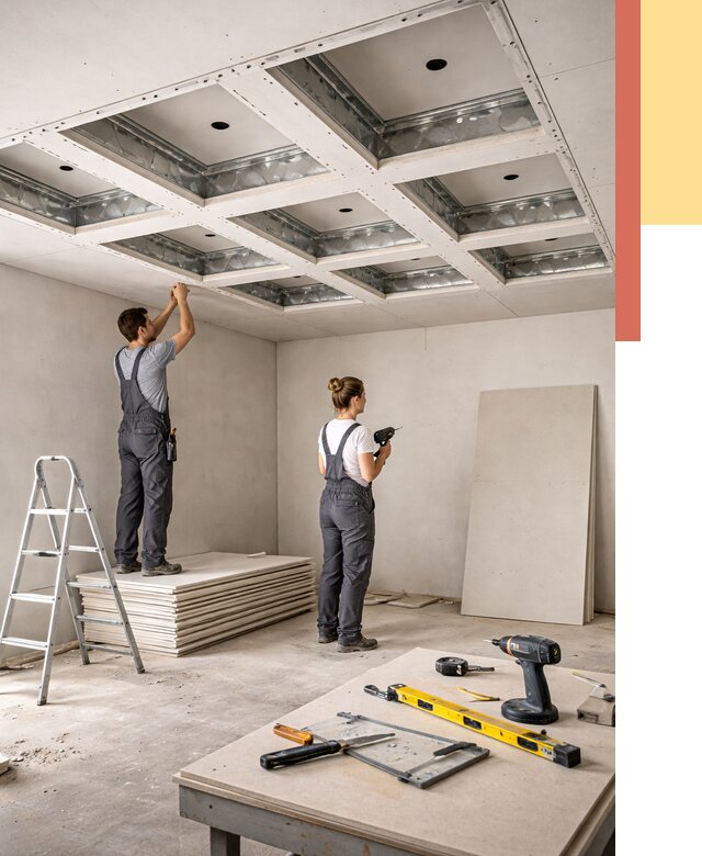 Кессонный потолок из гипсокартона в Ивантеевке от 1903 руб. — монтаж и под ключ | ОТДЕЛОЧНИК-Внт