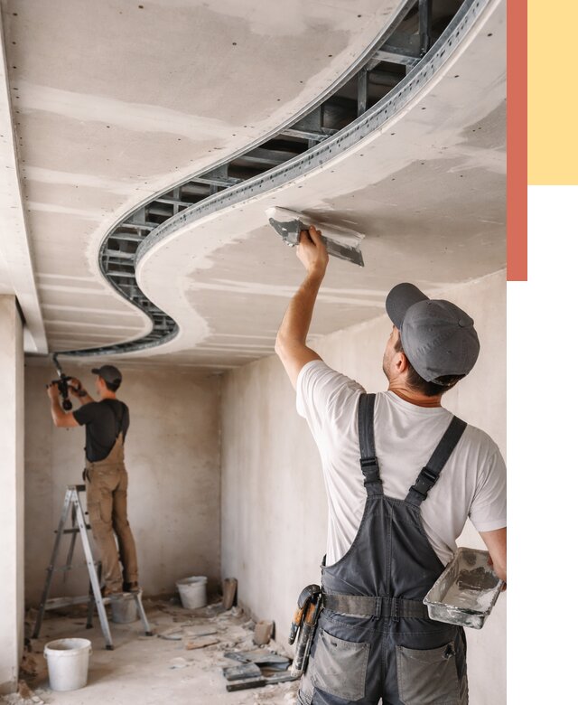 Криволинейный потолок из гипсокартона в Ивантеевке от 2160 руб./м2 | ОТДЕЛОЧНИК-Внт