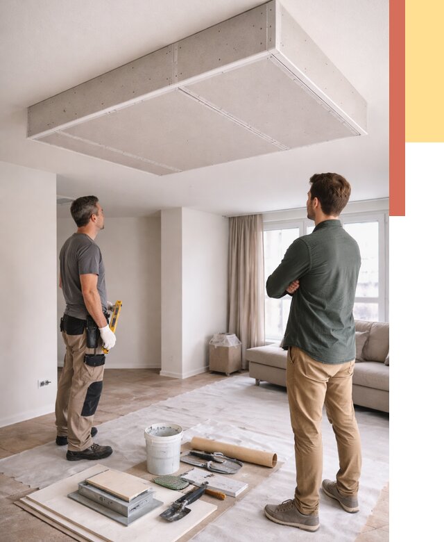 Короб на потолке из гипсокартона в Ивантеевке от 2263 руб. — монтаж и услуги под ключ | ОТДЕЛОЧНИК-Внт