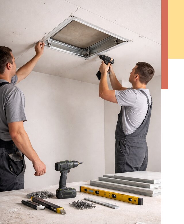 Установка люка в потолок ГКЛ в Ивантеевке от 2572 руб. под ключ | ОТДЕЛОЧНИК-Внт