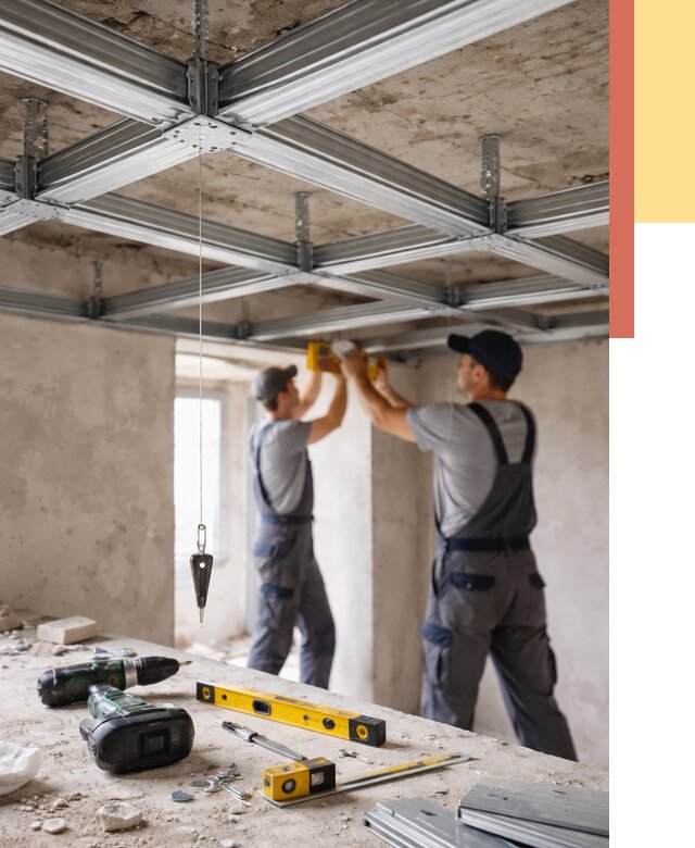 Монтаж каркаса потолка из профиля в Ивантеевке от 4629 руб. — услуги ОТДЕЛОЧНИК-Внт