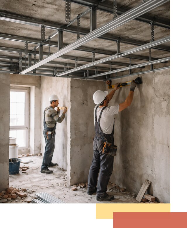 Монтаж каркаса потолка из профильного профиля в Ивантеевке