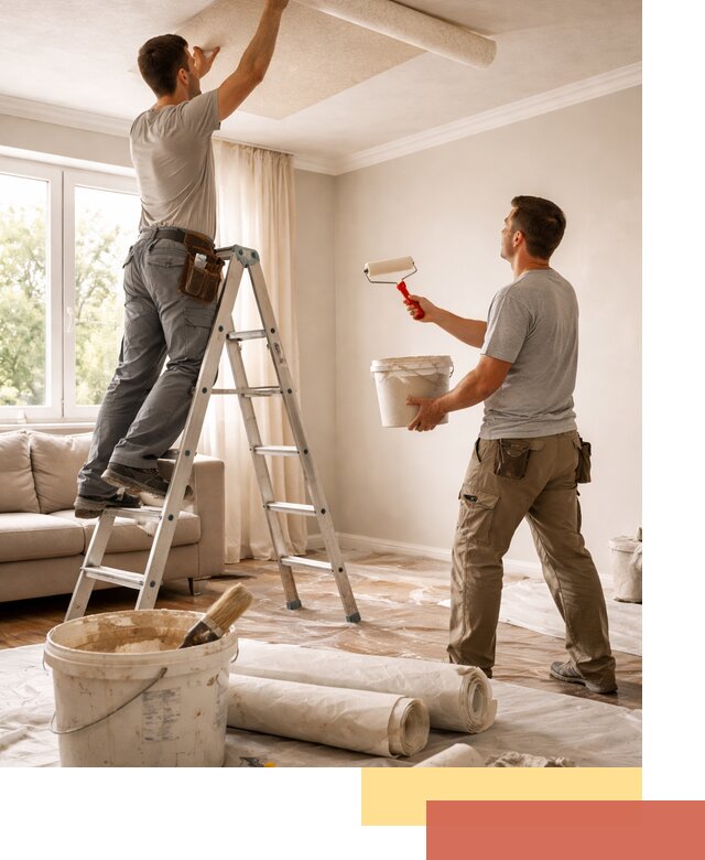 Поклейка обоев на потолок в Ивантеевке — качественно и быстро