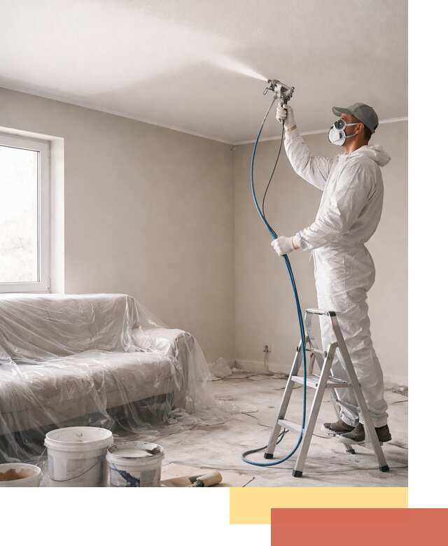 Покраска потолка краскопультом в Ивантеевке быстро и качественно