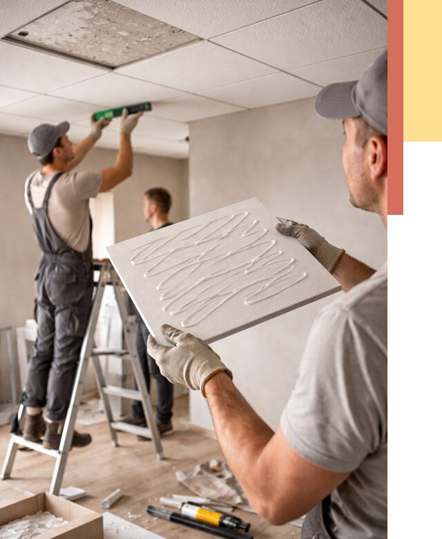 Монтаж потолочной плитки в Ивантеевке от 4629 руб. — быстро и недорого | ОТДЕЛОЧНИК-Внт