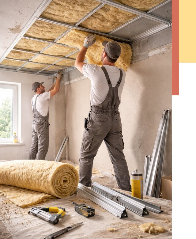 Утепление потолка в Ивантеевке от 7407 руб/м2 — недорого, быстро, под ключ | ОТДЕЛОЧНИК-Внт